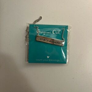 Origami Owl Silver Bar Necklace
